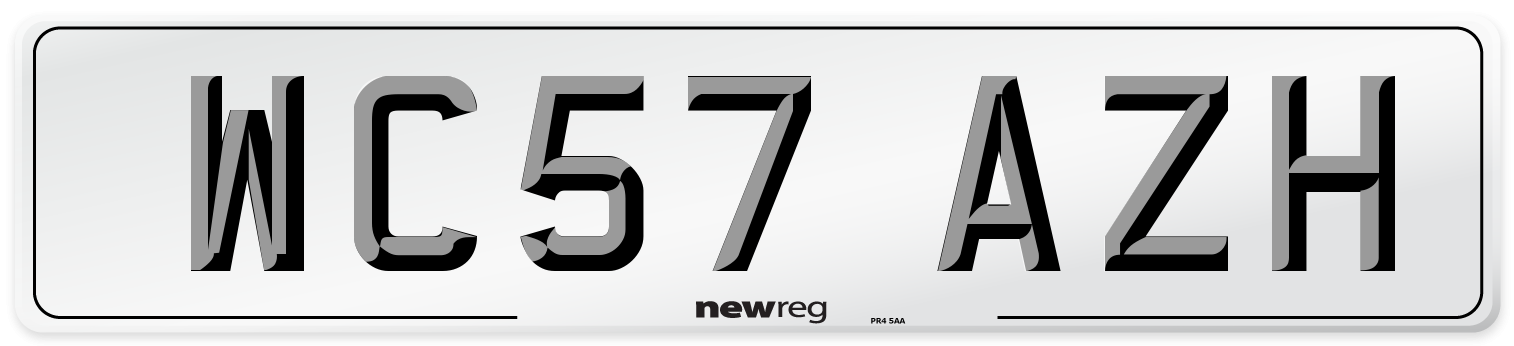 WC57 AZH Number Plate from New Reg